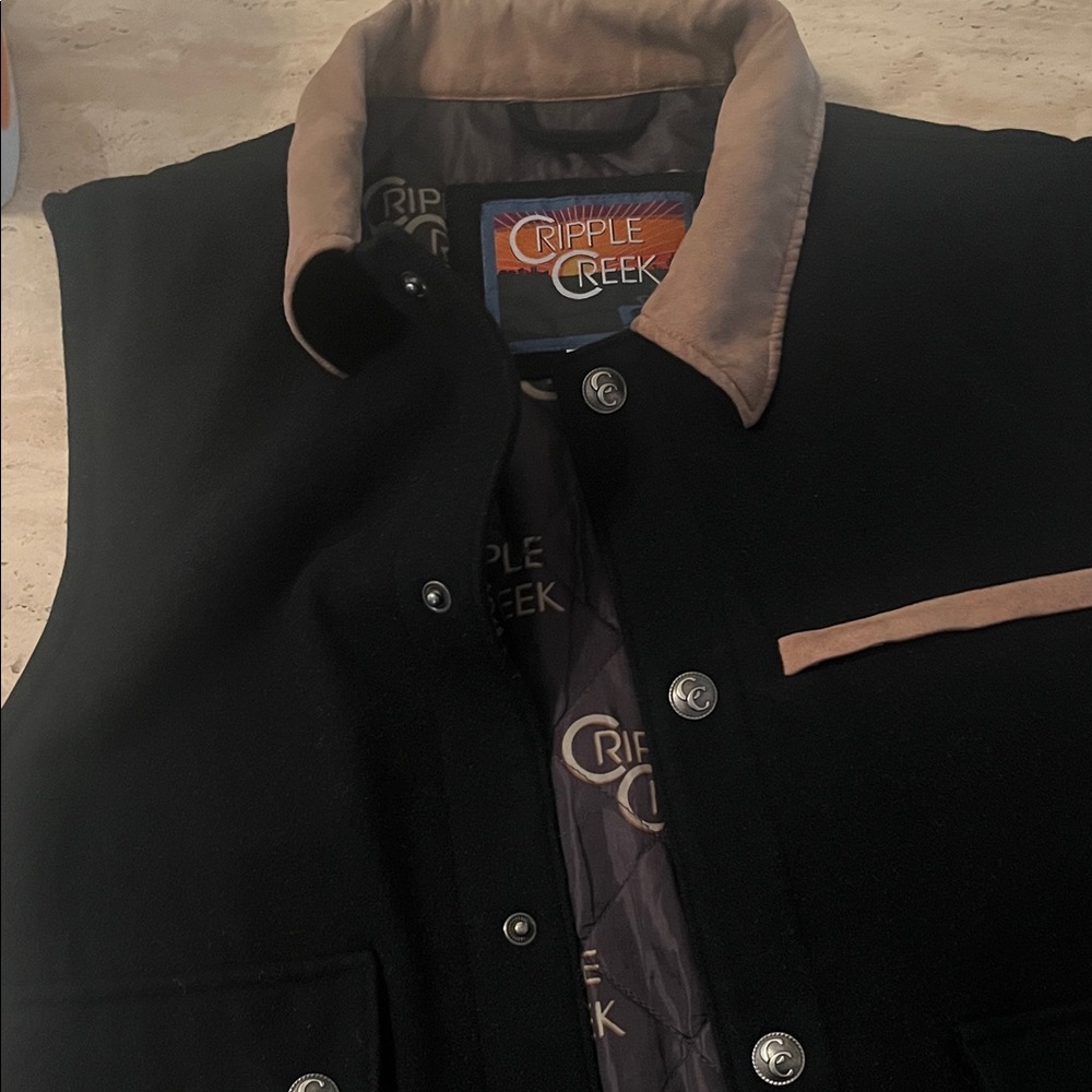 Cripple Creek Black and Tan Men's Vest unisex sise (S)